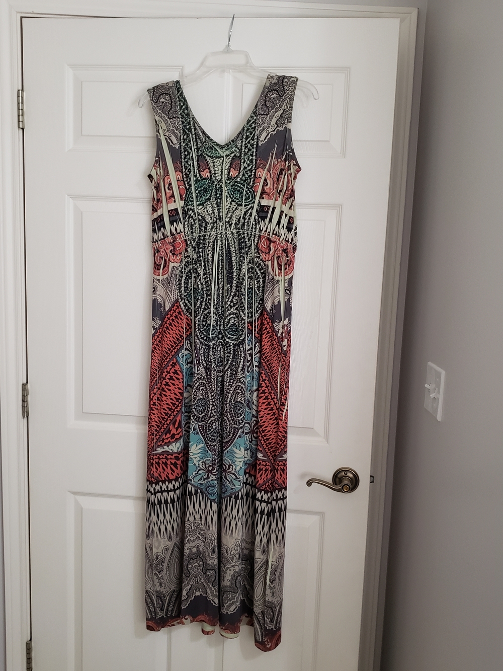 Style & Co. Sage Green and Black Printed Maxi Dress - Picture 2 of 6